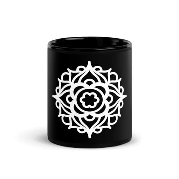 Mandala Chakra racine - Mug brillant noir - Image 3