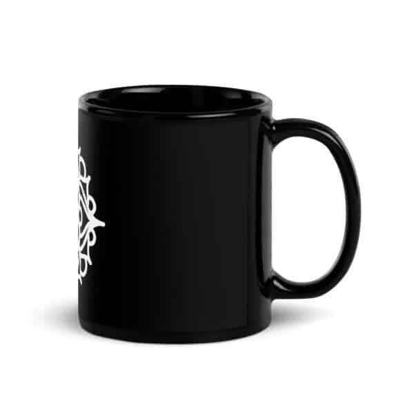 Mandala Chakra racine - Mug brillant noir - Image 2