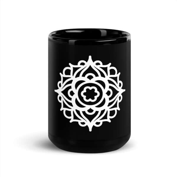 Mandala Chakra racine - Mug brillant noir