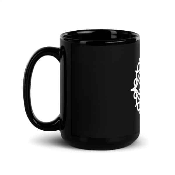 Mandala Chakra racine - Mug brillant noir - Image 5